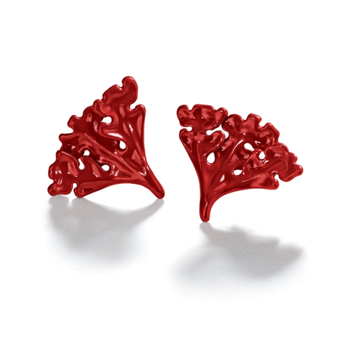 Belperron-Jewelry-Fan-Coral-Red-Lacquer-Earclips