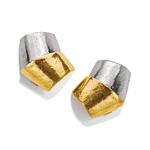 Belperron-Jewelry-Roof-Virgin-Yellow-Gold-Virgin-Gray-Gold-Earclips