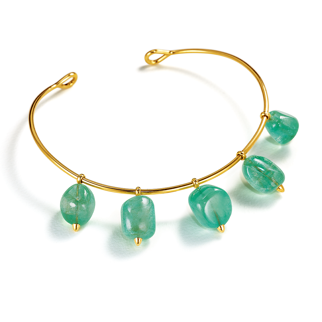 Abacus Necklace_Emerald-Gold
