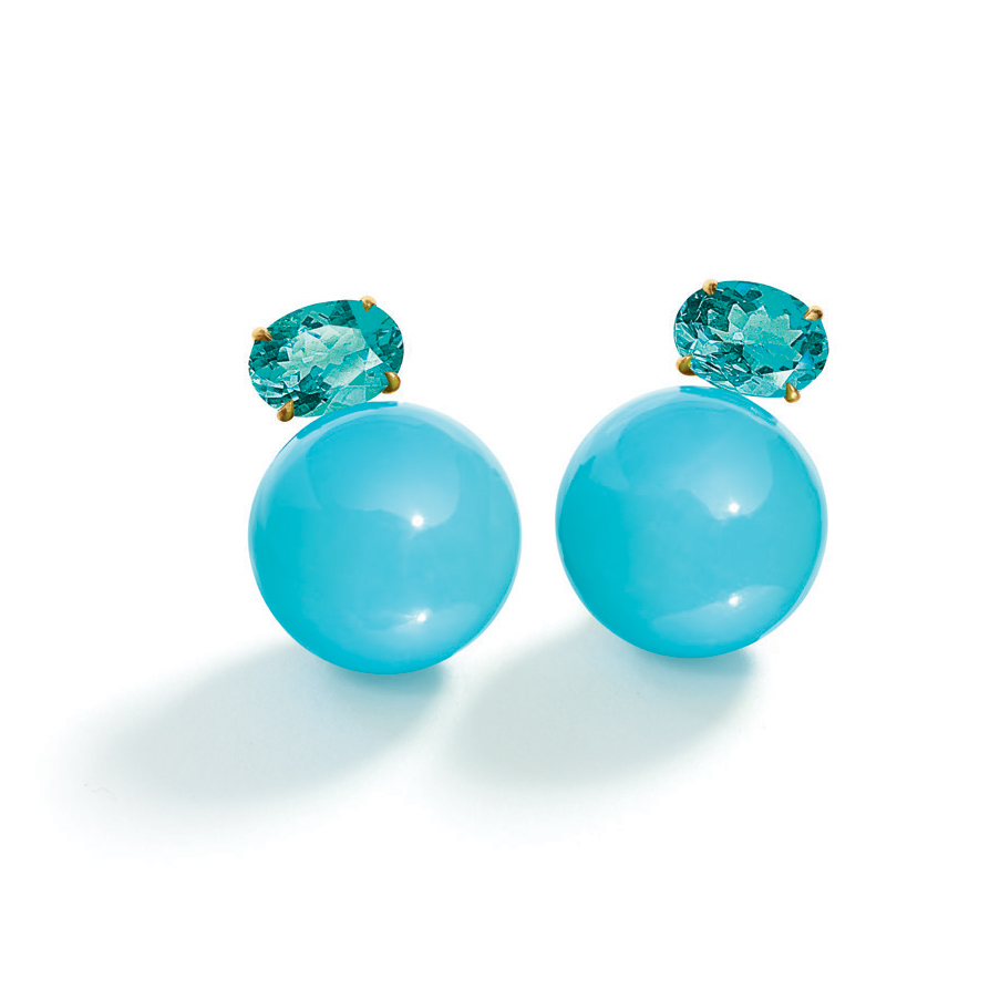 Belperron Bouton Earclips in turquoise product