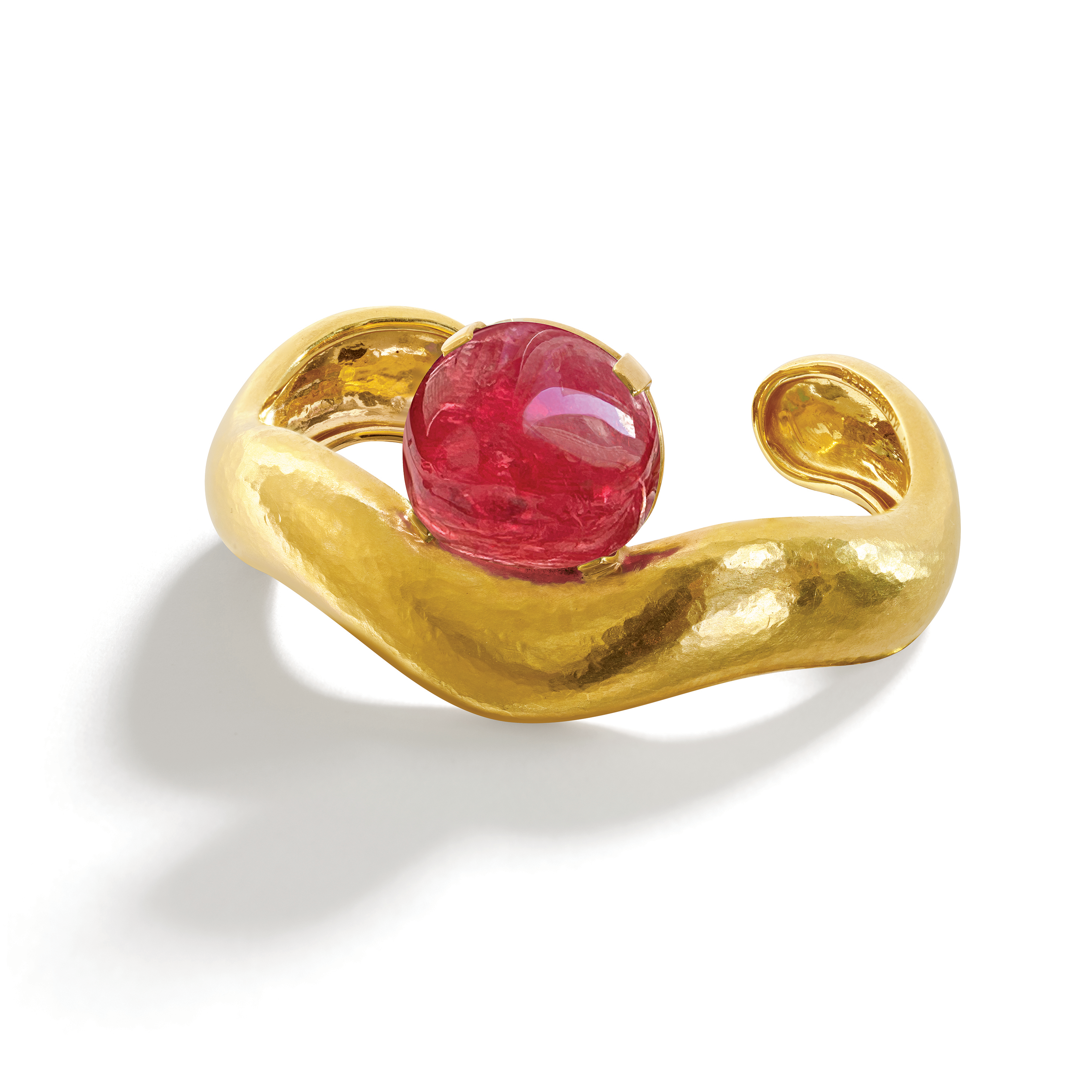 wave cuff in red spinel