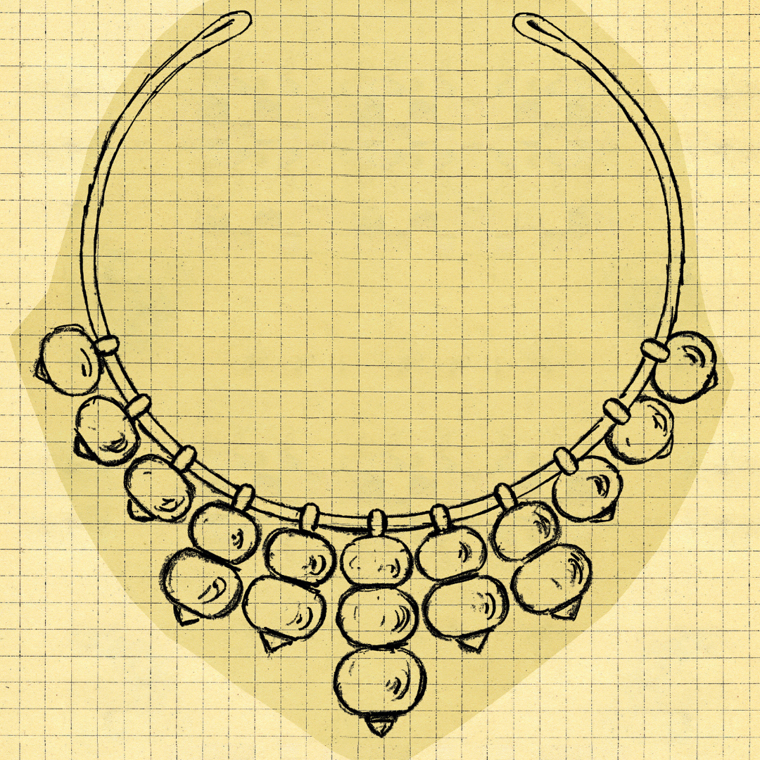 Belperron rendering of abacus necklace