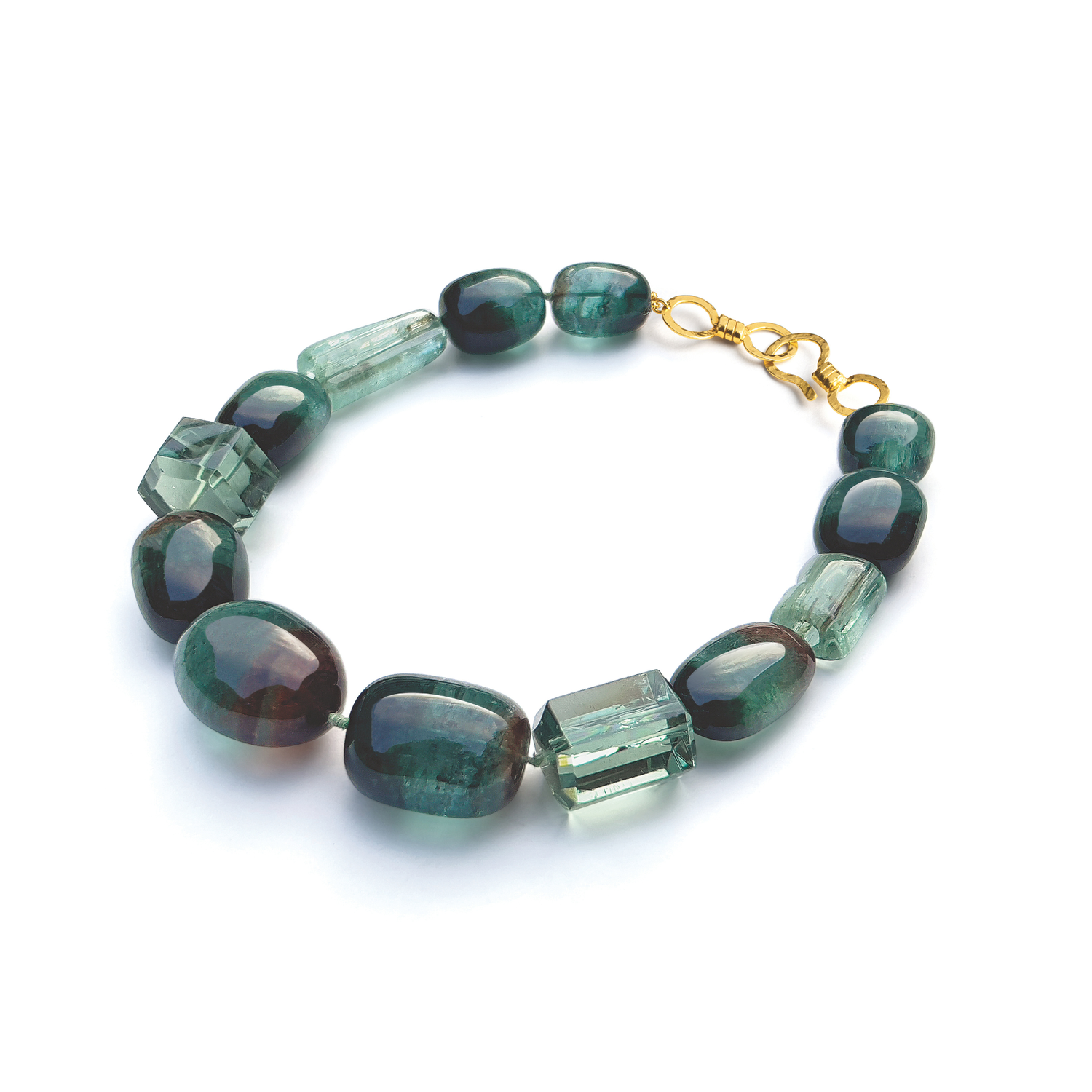 Belperron Col de Cygne Necklace with indicolite bi-color tourmaline