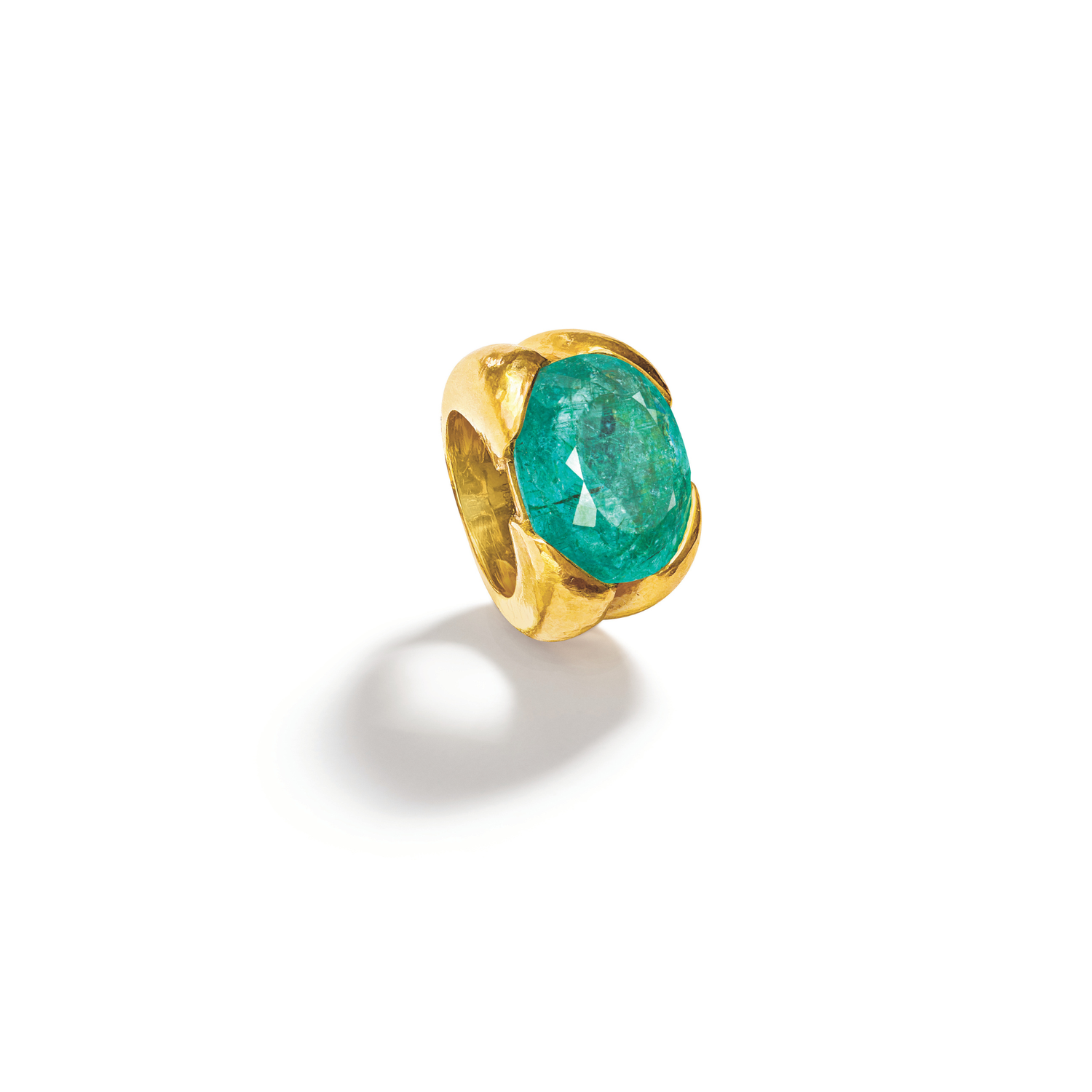 Belperron Deux Anneaux Ring in 22k gold with Paraíba tourmaline