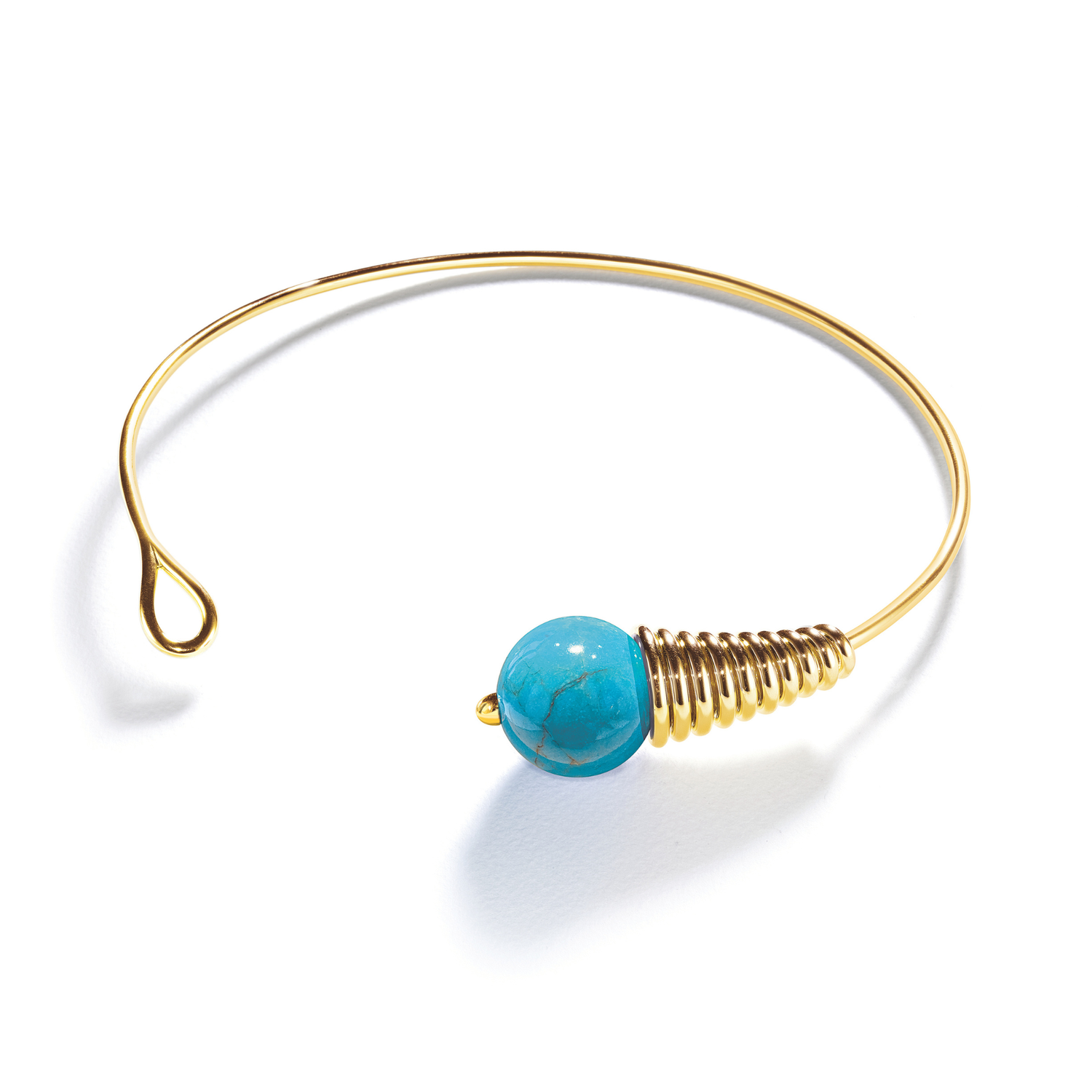 Belperron Tornade Torque Necklace in turquoise and 18k gold